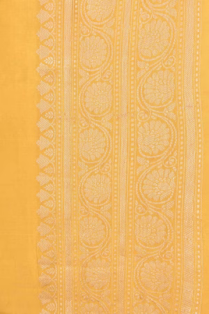 Mustard Tussar Silk Saree