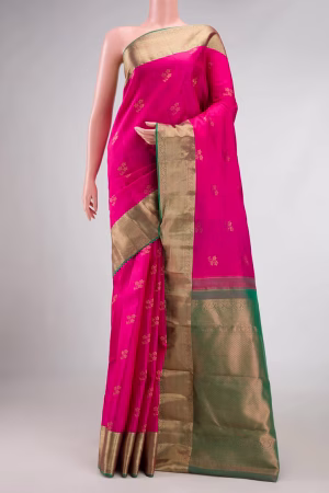 Pink Dual Tone Kanchipuram Silk Saree