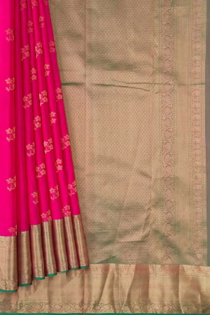 Pink Dual Tone Kanchipuram Silk Saree