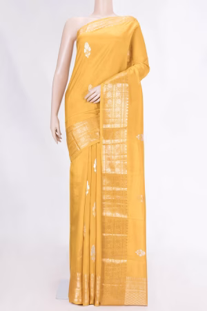 Mustard Tussar Silk Saree