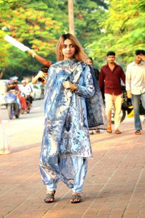 Pakistani Inspired SWISS LAWN 3-piece ( light sky blue )