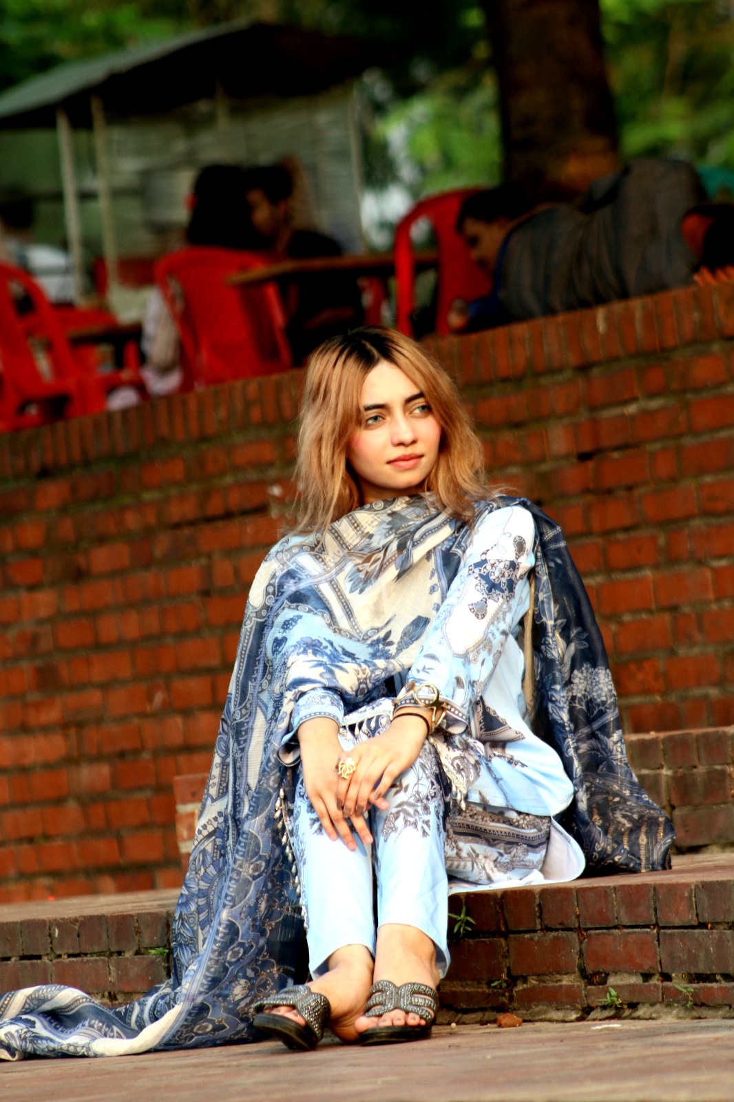 Pakistani Inspired SWISS LAWN 3-piece ( light sky blue ) - Image 10