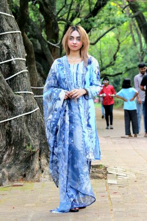 Pakistani Inspired SWISS LAWN 3-piece ( light sky blue )