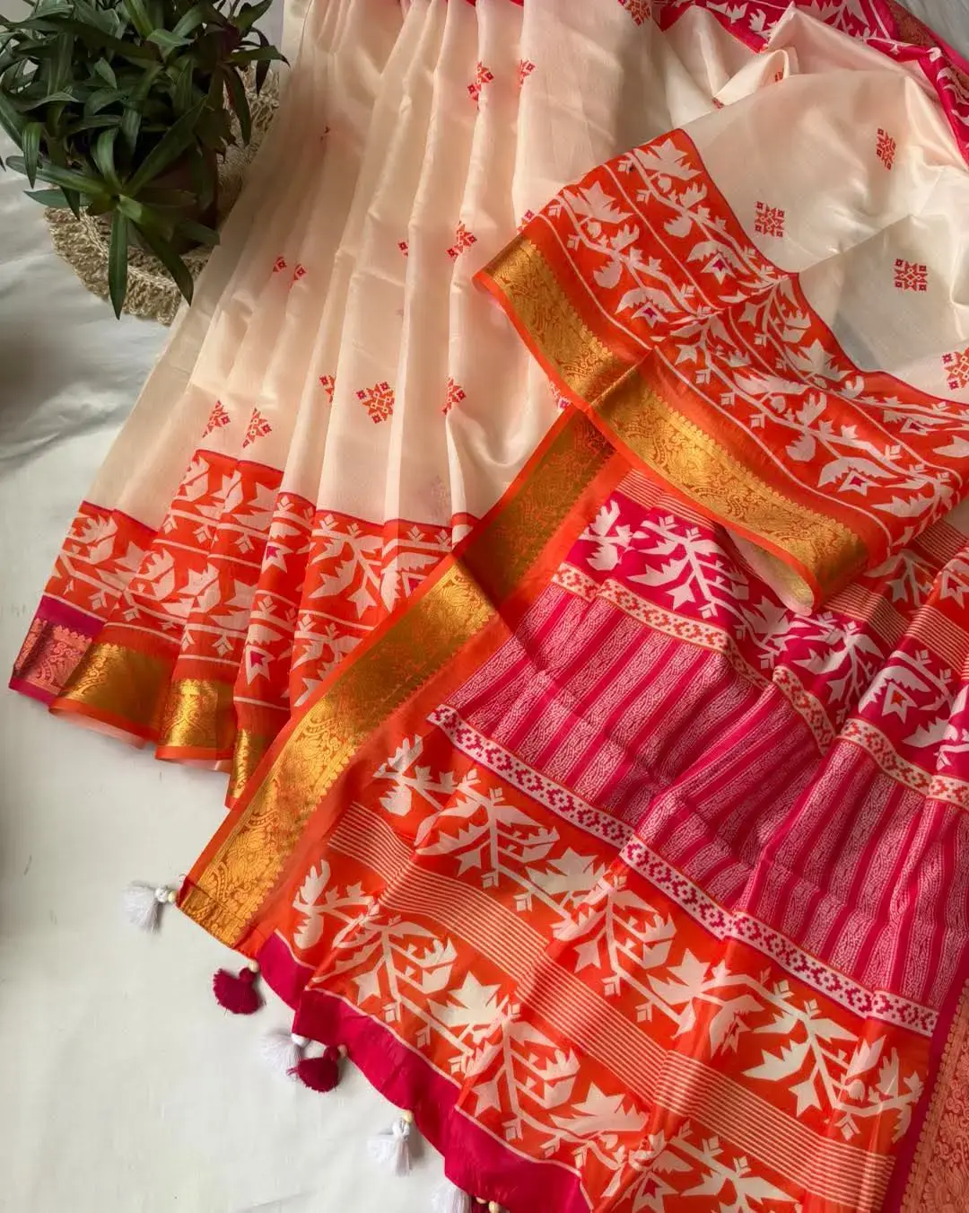 JAMDANI PATTERN KATAN JORI PAIR SAREE - Image 2