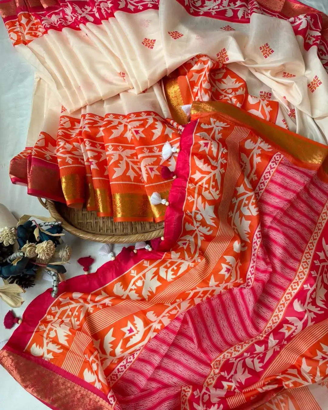 JAMDANI PATTERN KATAN JORI PAIR SAREE - Image 3
