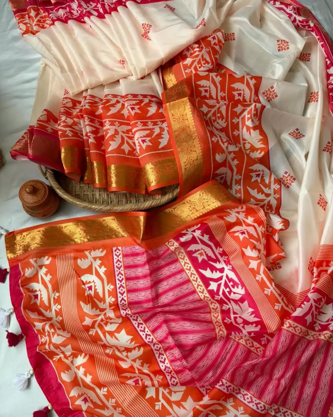 JAMDANI PATTERN KATAN JORI PAIR SAREE