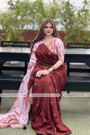 NEW BATIK DESIGN PRINTED PROCESS SILK SAREE ✔ WITH BLOUSE PIECE