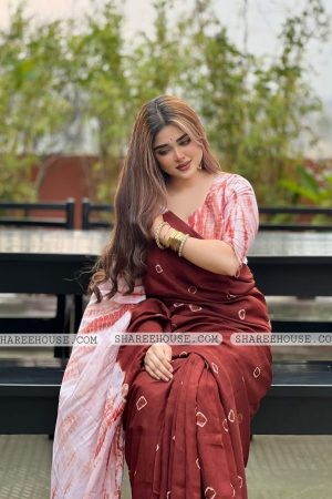 NEW BATIK DESIGN PRINTED PROCESS SILK SAREE ✔ WITH BLOUSE PIECE