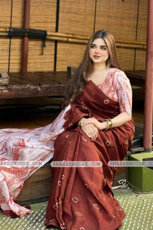 NEW BATIK DESIGN PRINTED PROCESS SILK SAREE ✔ WITH BLOUSE PIECE
