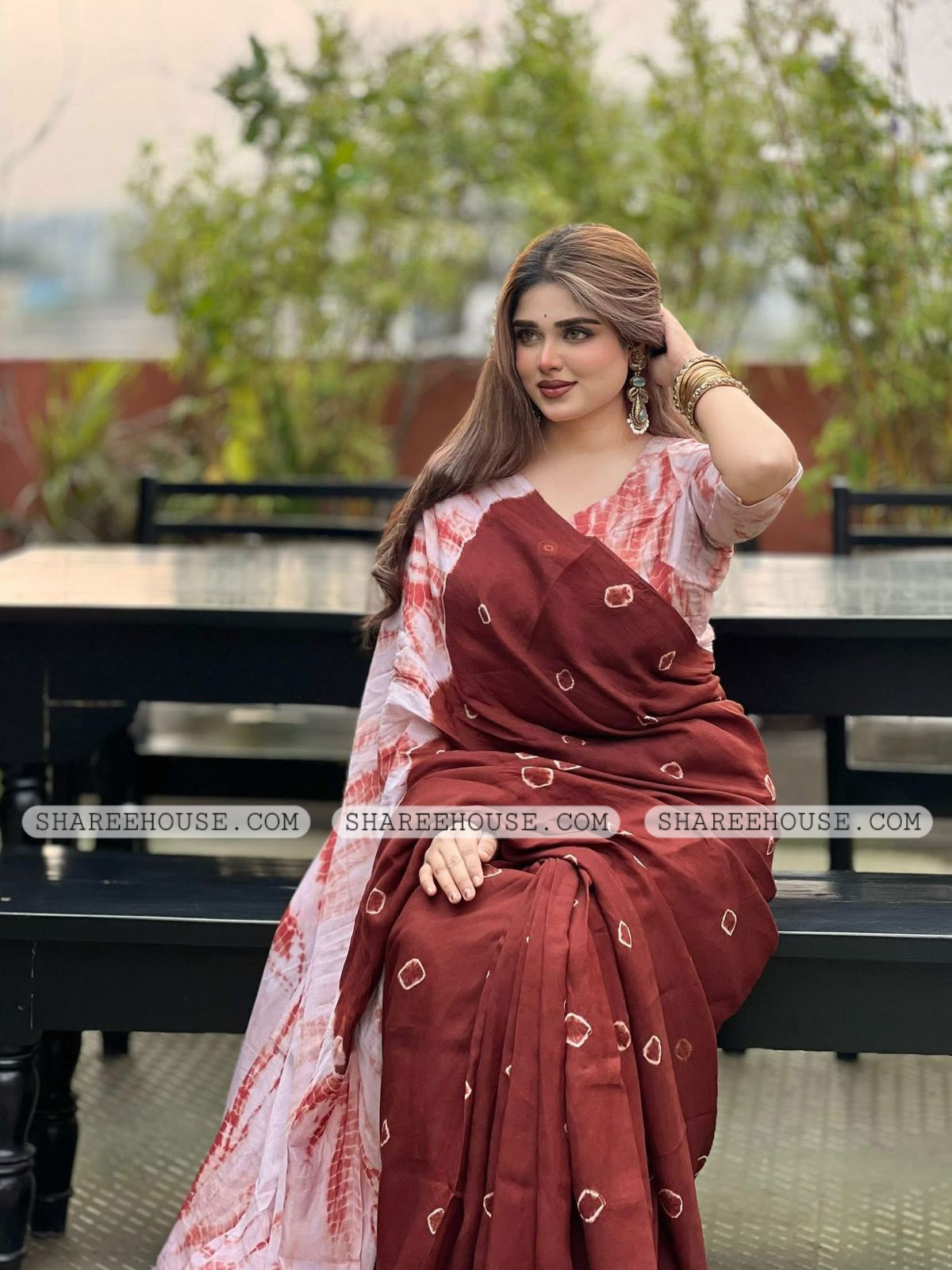 NEW BATIK DESIGN PRINTED PROCESS SILK SAREE ✔ WITH BLOUSE PIECE