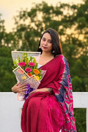 NEW SILK BATIK DESIGN PRINTED SAREE
