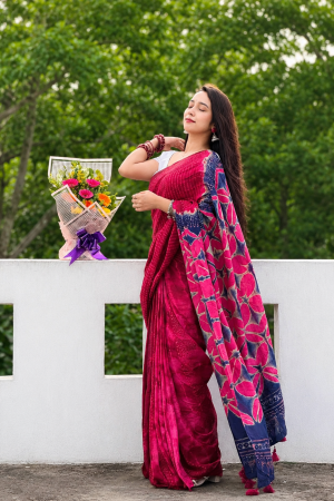 NEW SILK BATIK DESIGN PRINTED SAREE