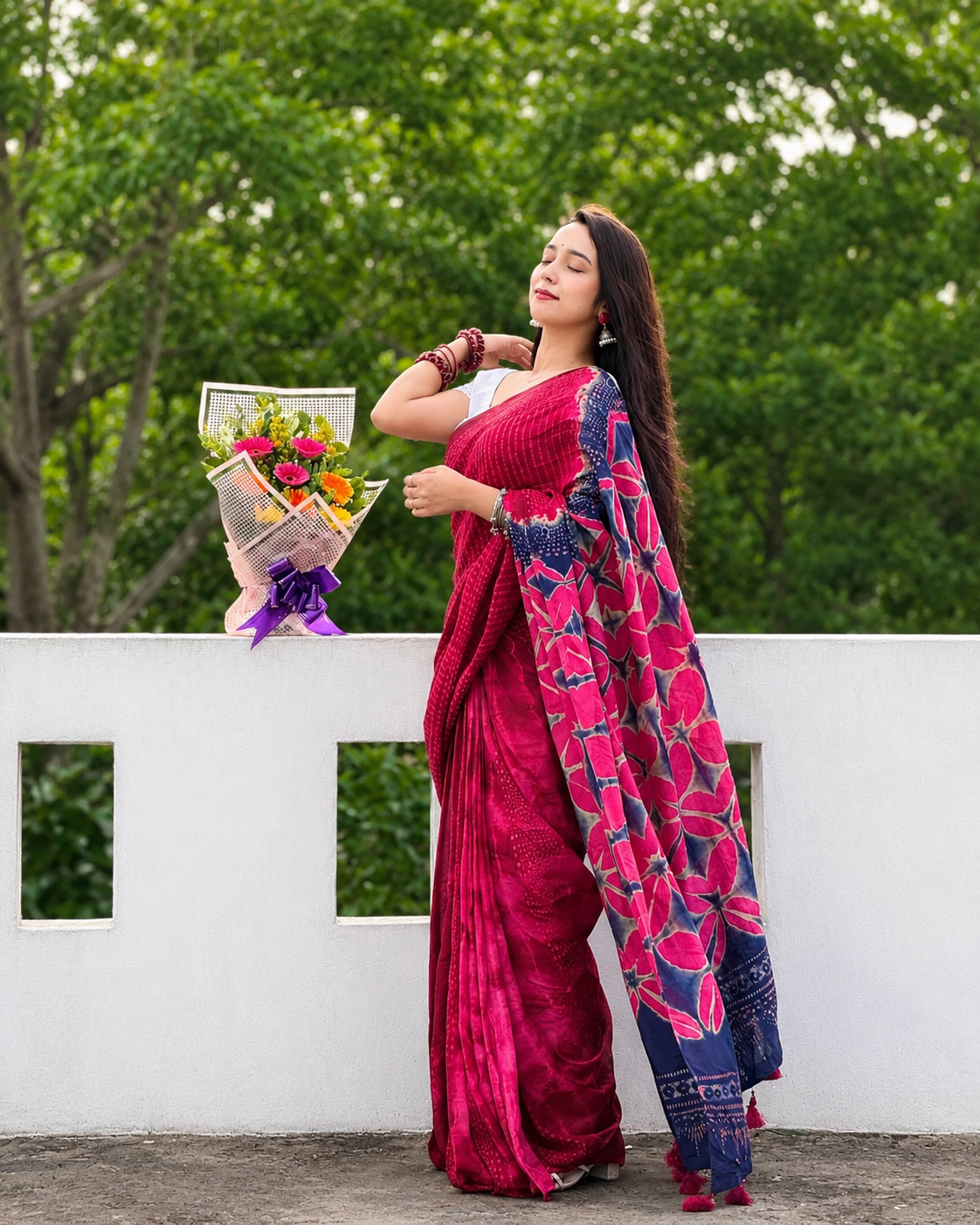NEW SILK BATIK DESIGN PRINTED SAREE