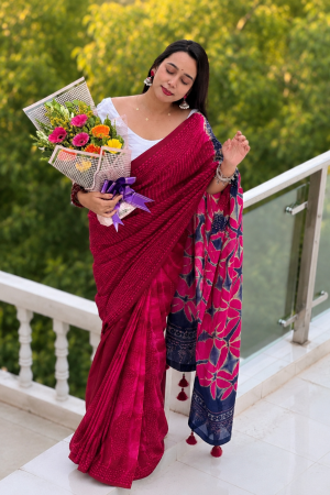 NEW SILK BATIK DESIGN PRINTED SAREE